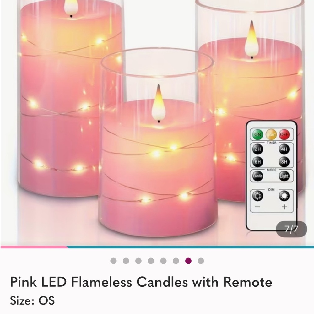 Pink LED Flameless Candles with Remote